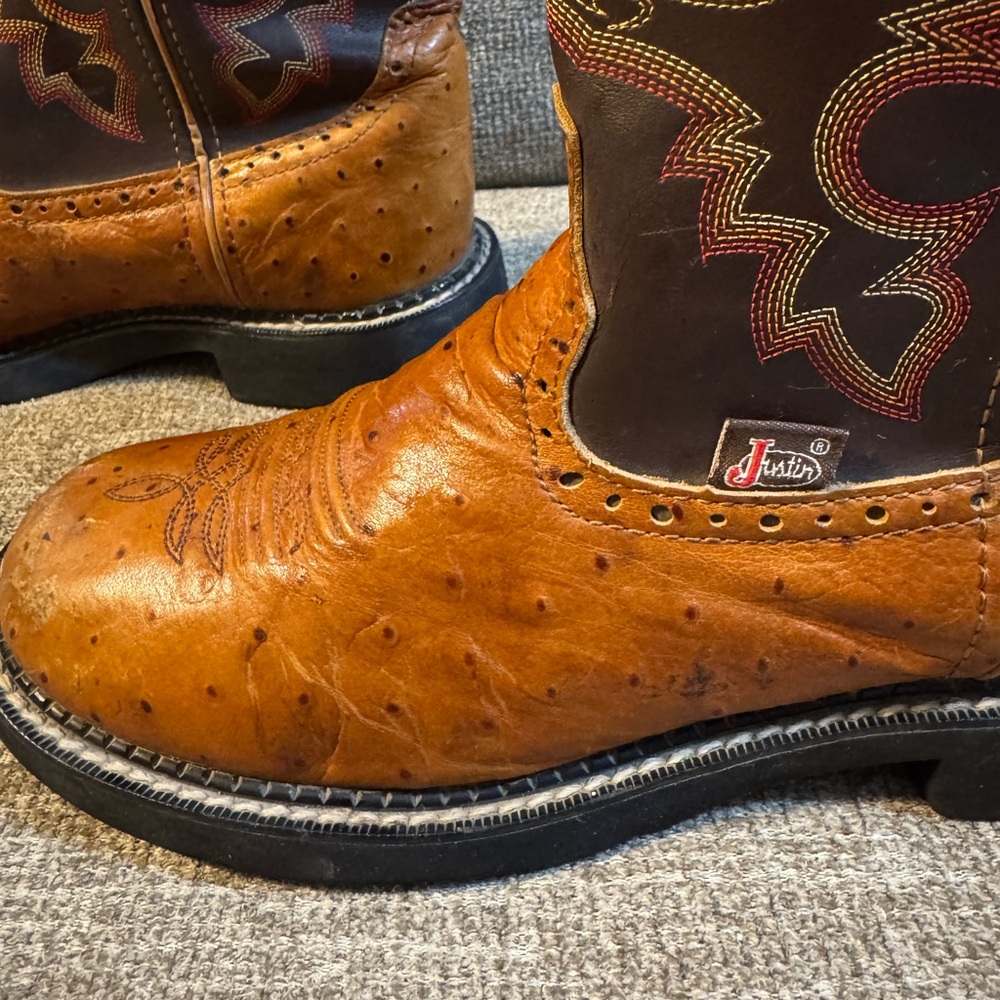 Justin Gypsy Women's L9900 Western Cowgirl Boots Two-Tone Leather Size 8.5 - Picture 6 of 12